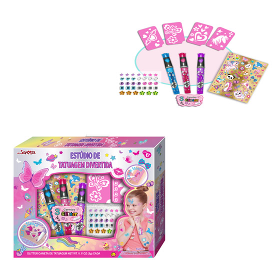 KIT DE TATUAGEM INFANTIL ACESSÓRIOS INFANTIS