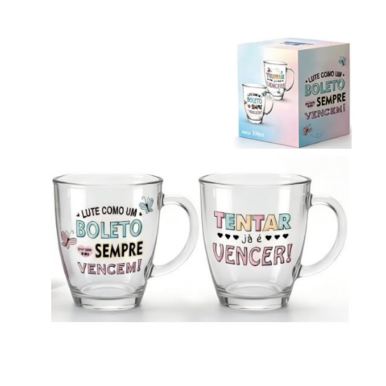 CANECA DE VIDRO 370ML COZINHA & UD