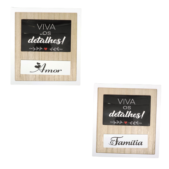 P.RETRATO DE MADEIRA 10X15CM-ENFEITE DECORATIVO