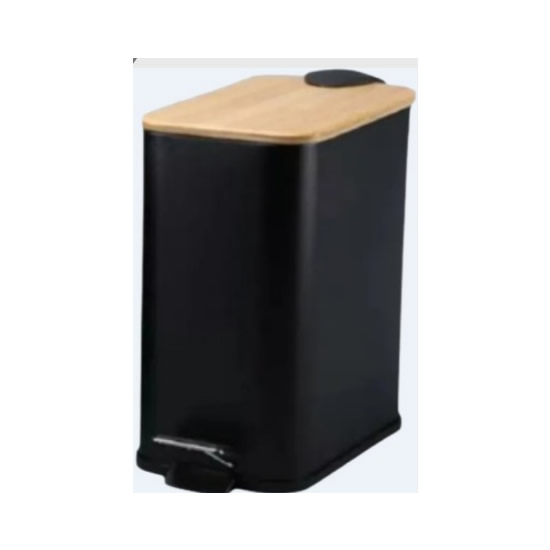 LIXEIRA DE METAL SLIM 5 L. C/ TAMPA BAMBU KITS DE BANHEIRO